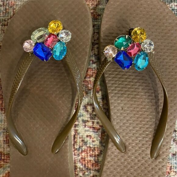 Rue 21 jewel embellished flip flops - Picture 3 of 8